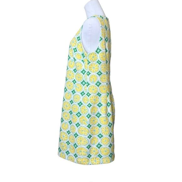 Sail to Sable Lemon Print Sleeveless Whimsical Shift Dress sz Medium Retails $21 - Picture 3 of 11